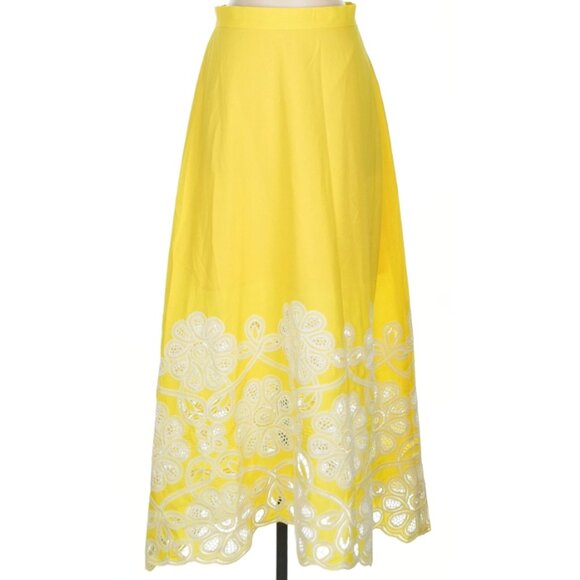 Pearl by Lela Rose Yellow and White Floral Skirt